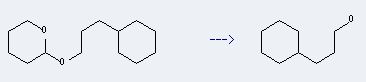 Cyclohexanepropanol is prepared by 2-(3-Cyclohexyl-propoxy)-tetrahydro-pyran